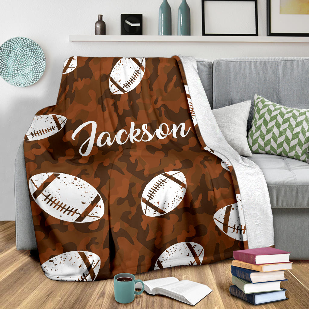 Ohaprints-Fleece-Sherpa-Blanket-American-Football-Gift-For-Son-Boy-Men-Custom-Personalized-Name-Soft-Throw-Blanket-1402-Sherpa Blanket