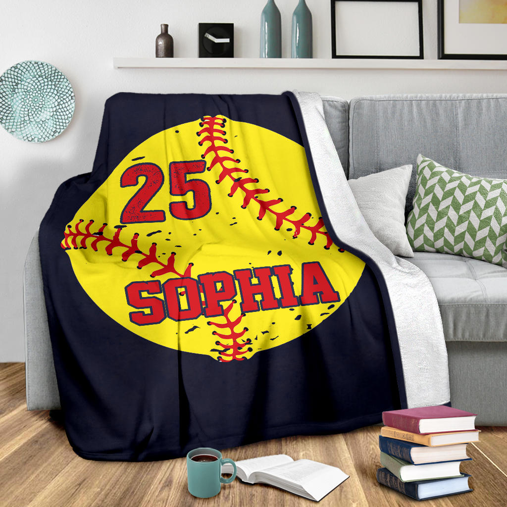 Ohaprints-Fleece-Sherpa-Blanket-Softball-Gift-For-Daughter-Girl-Custom-Personalized-Name-Number-Soft-Throw-Blanket-1870-Sherpa Blanket