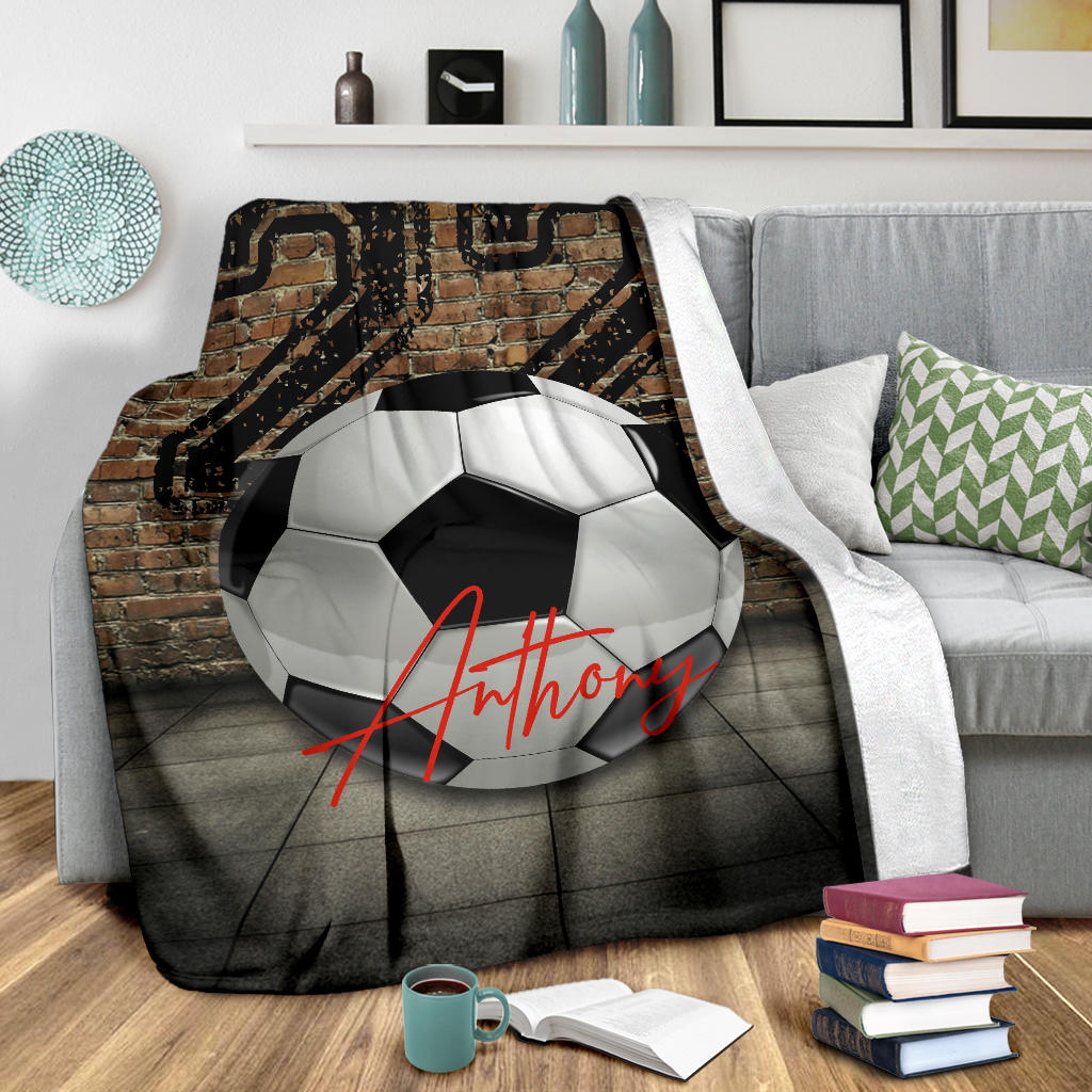 Ohaprints-Fleece-Sherpa-Blanket-Soccer-Balls-With-Wall-Custom-Personalized-Name-Number-Soft-Throw-Blanket-1191-Sherpa Blanket