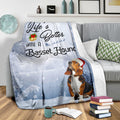 Ohaprints-Fleece-Sherpa-Blanket-Life-Is-Better-With-A-Basset-Hound-Puppy-Dog-Wear-Christmas-Hat-White-Soft-Throw-Blanket-1792-Sherpa Blanket