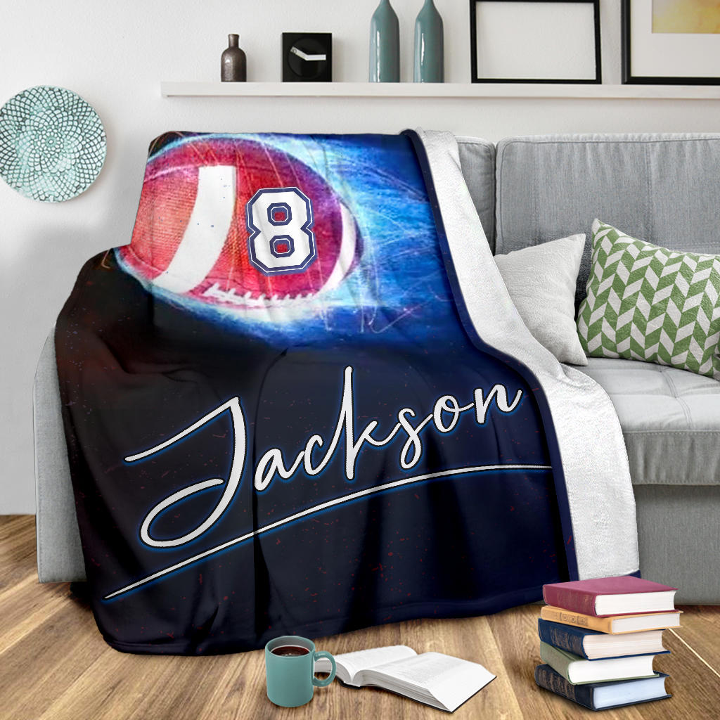 Ohaprints-Fleece-Sherpa-Blanket-American-Football-Gift-For-Son-Boy-Men-Custom-Personalized-Name-Number-Soft-Throw-Blanket-1326-Sherpa Blanket