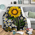 Ohaprints-Fleece-Sherpa-Blanket-Sunflower-Bowling-With-White-Daisy-Bowling-Lover-Gift-Custom-Personalized-Name-Soft-Throw-Blanket-1755-Sherpa Blanket