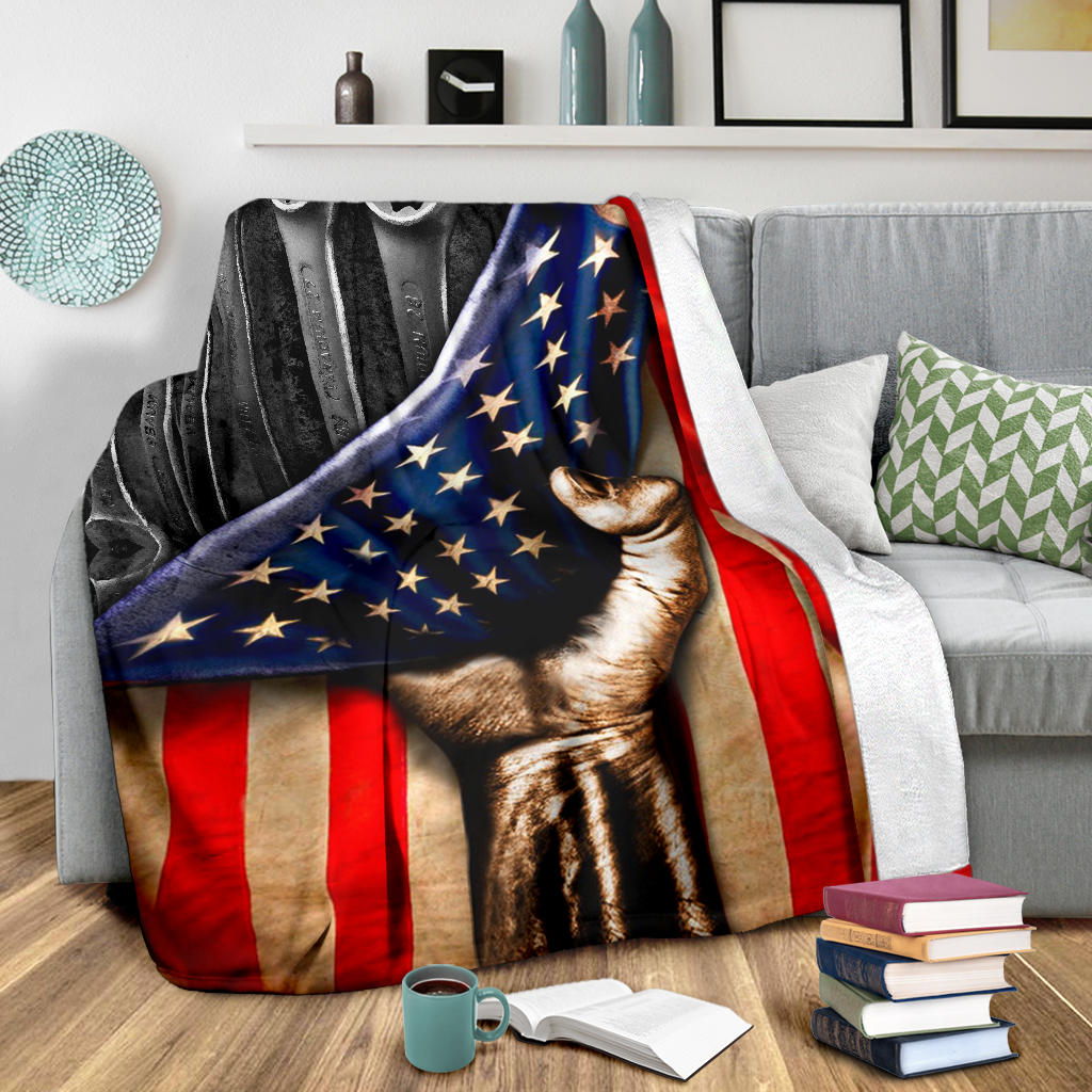 Ohaprints-Fleece-Sherpa-Blanket-Gift-For-Mechanic-America-Us-Flag-Patriotic-Mechanic-Pride-Hand-Soft-Throw-Blanket-1616-Sherpa Blanket