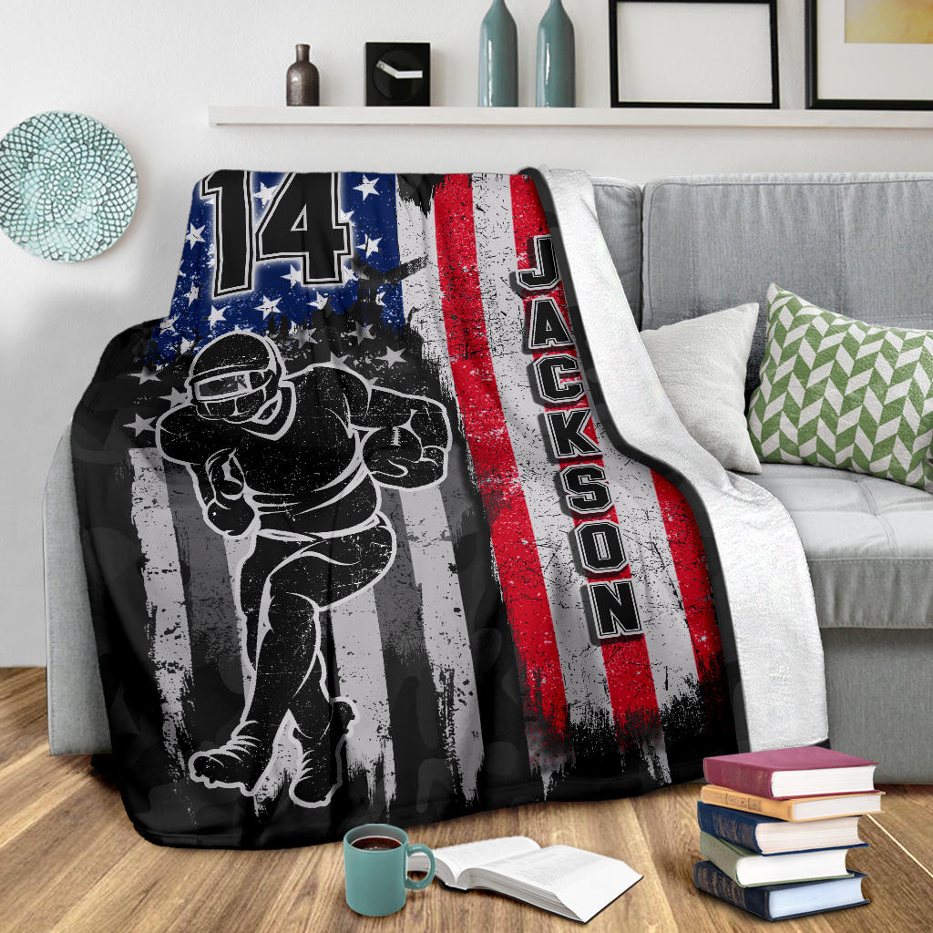 Ohaprints-Fleece-Sherpa-Blanket-American-Football-Gift-For-Son-Boy-Men-Custom-Personalized-Name-Number-Soft-Throw-Blanket-1911-Sherpa Blanket