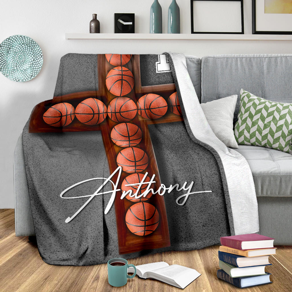 Ohaprints-Fleece-Sherpa-Blanket-Basketball-Gift-For-Son-Boy-Men-Custom-Personalized-Name-Number-Soft-Throw-Blanket-1674-Sherpa Blanket