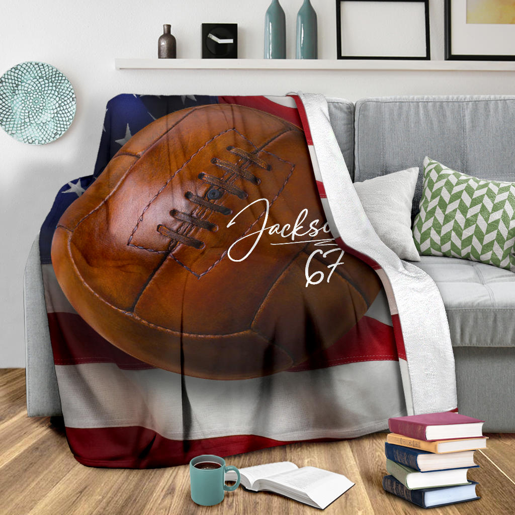 Ohaprints-Fleece-Sherpa-Blanket-Soccer-Vintage-Ball-Flag-Usa-American-Custom-Personalized-Name-Number-Soft-Throw-Blanket-1297-Sherpa Blanket