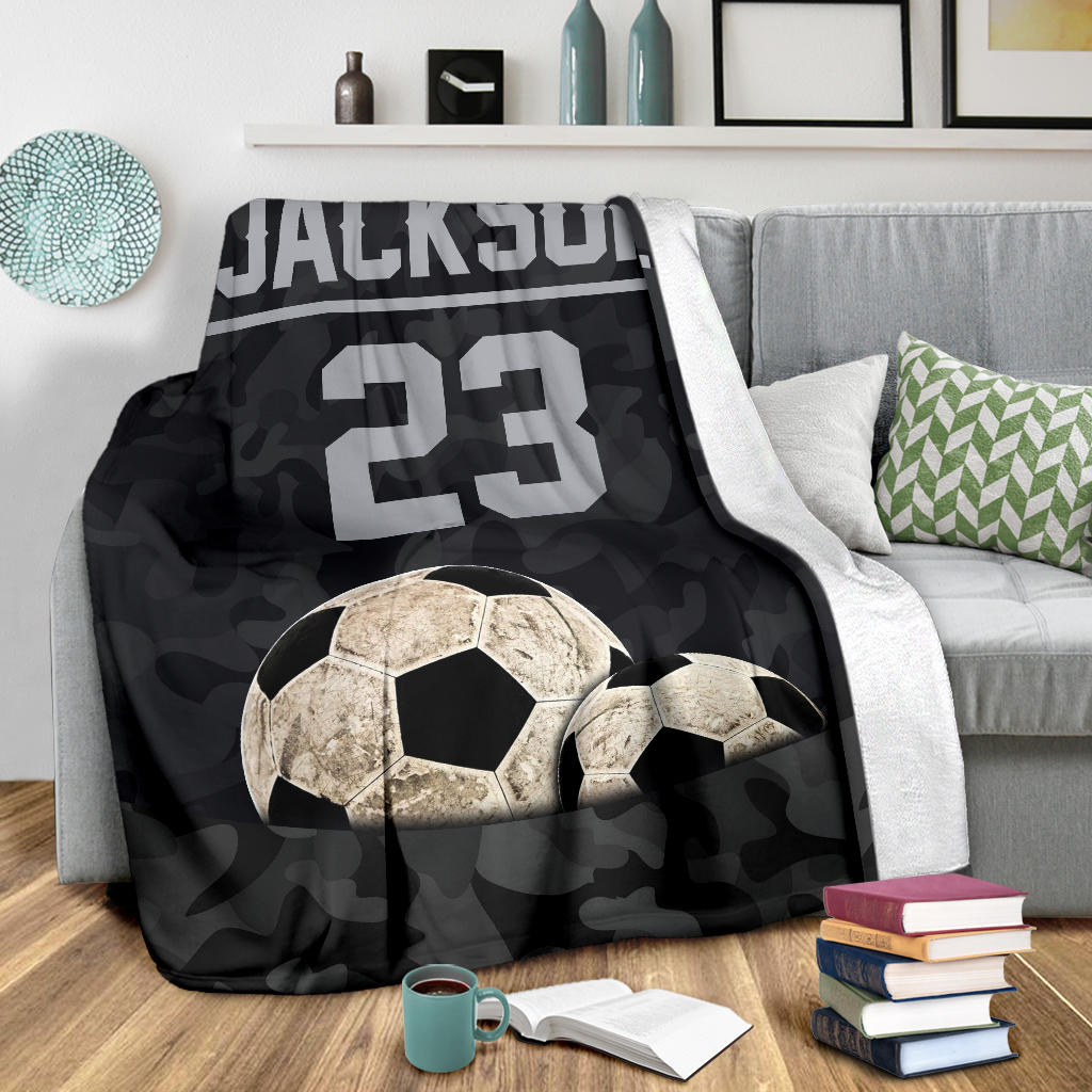 Ohaprints-Fleece-Sherpa-Blanket-Soccer-Camo-Balls-Gift-For-Fan-Lovers-Custom-Personalized-Name-Number-Soft-Throw-Blanket-1311-Sherpa Blanket