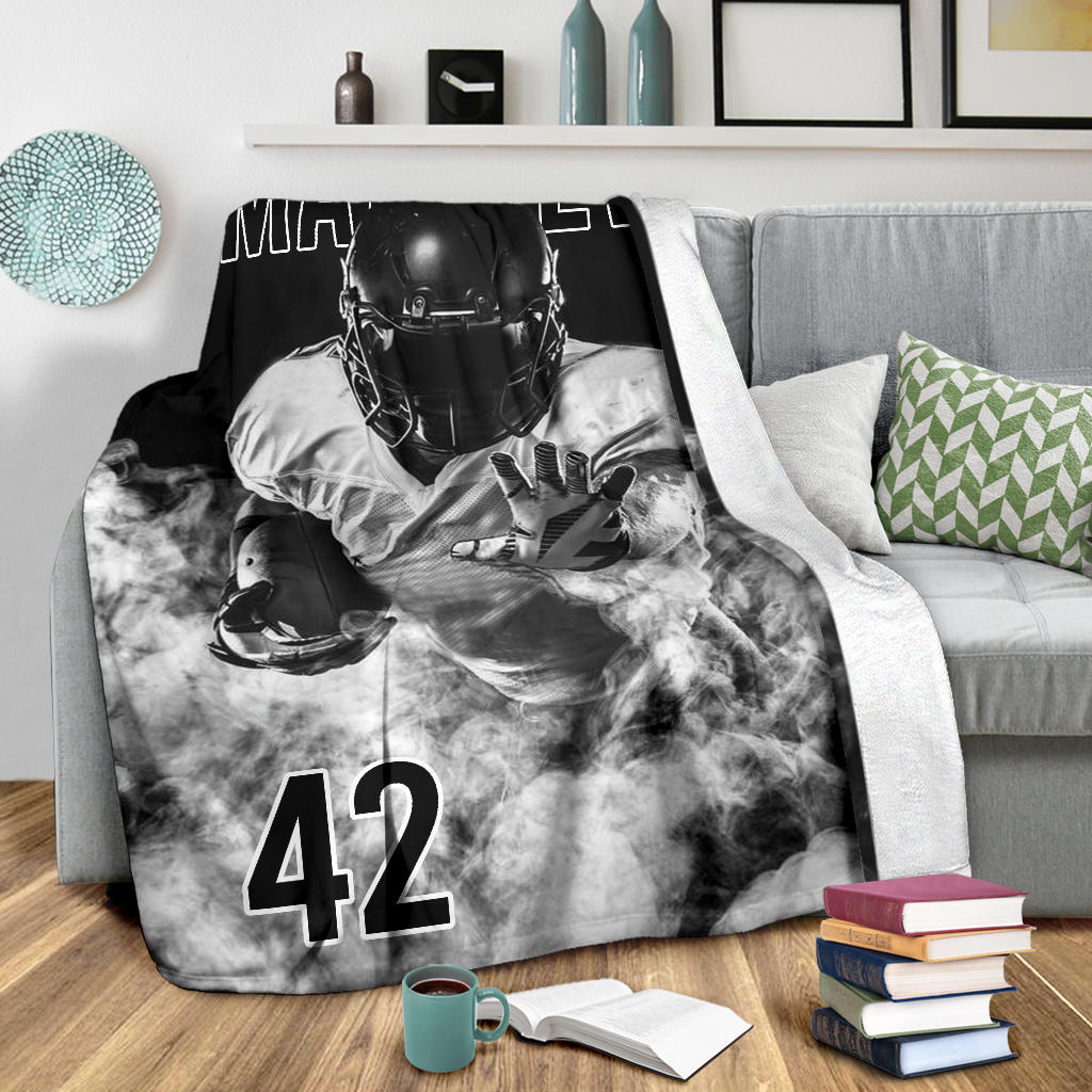 Ohaprints-Fleece-Sherpa-Blanket-American-Football-Gift-For-Son-Boy-Men-Custom-Personalized-Name-Number-Soft-Throw-Blanket-1332-Sherpa Blanket