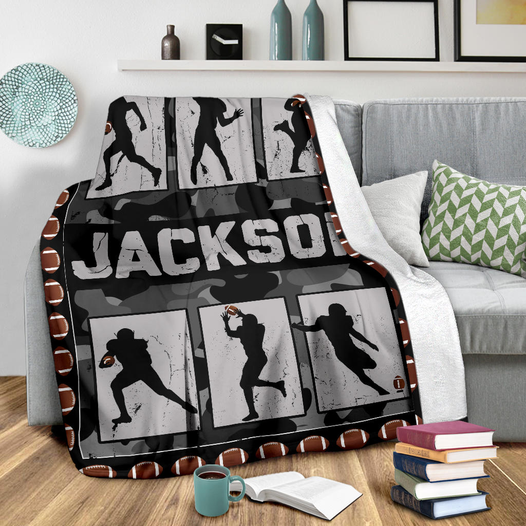 Ohaprints-Fleece-Sherpa-Blanket-American-Football-Gift-For-Son-Boy-Men-Custom-Personalized-Name-Soft-Throw-Blanket-1377-Sherpa Blanket