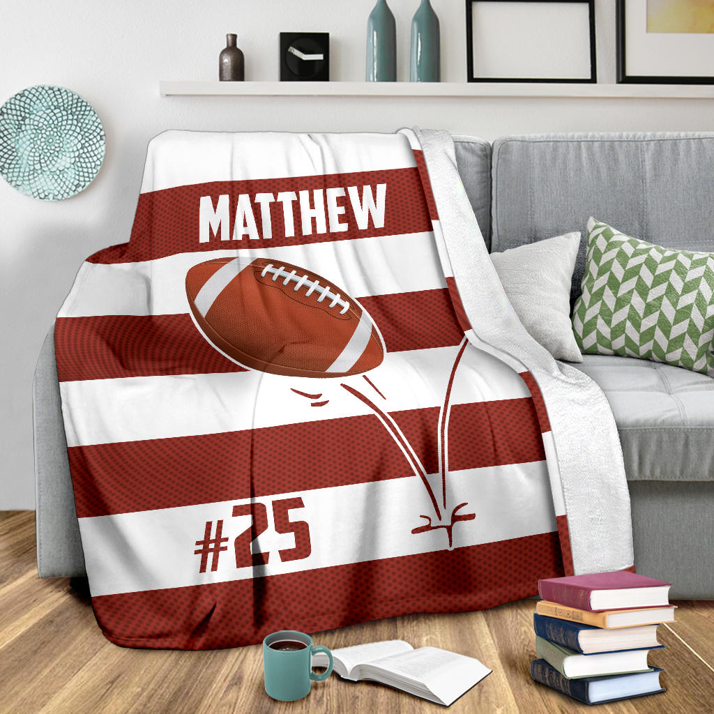 Ohaprints-Fleece-Sherpa-Blanket-American-Football-Gift-For-Son-Boy-Men-Custom-Personalized-Name-Number-Soft-Throw-Blanket-1285-Sherpa Blanket