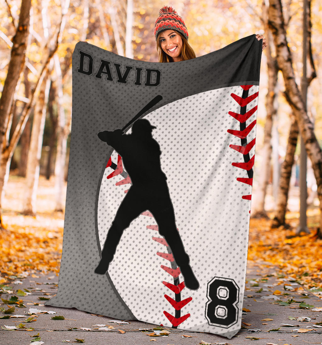 Ohaprints-Fleece-Sherpa-Blanket-Baseball-Gift-For-Son-Boy-Custom-Personalized-Name-Number-Soft-Throw-Blanket-1502-Fleece Blanket