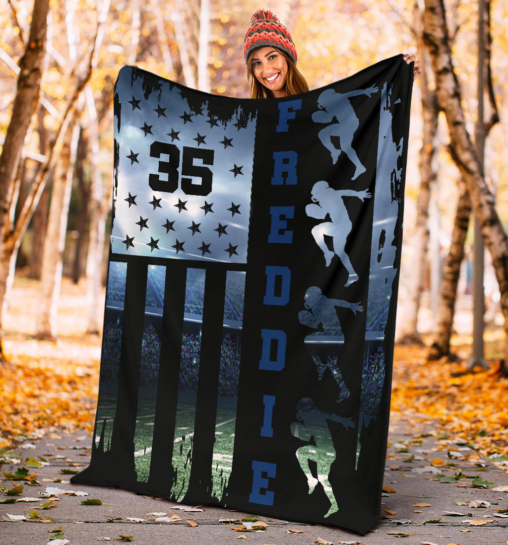 Ohaprints-Fleece-Sherpa-Blanket-American-Football-Gift-For-Son-Boy-Men-Custom-Personalized-Name-Number-Soft-Throw-Blanket-1296-Sherpa Blanket