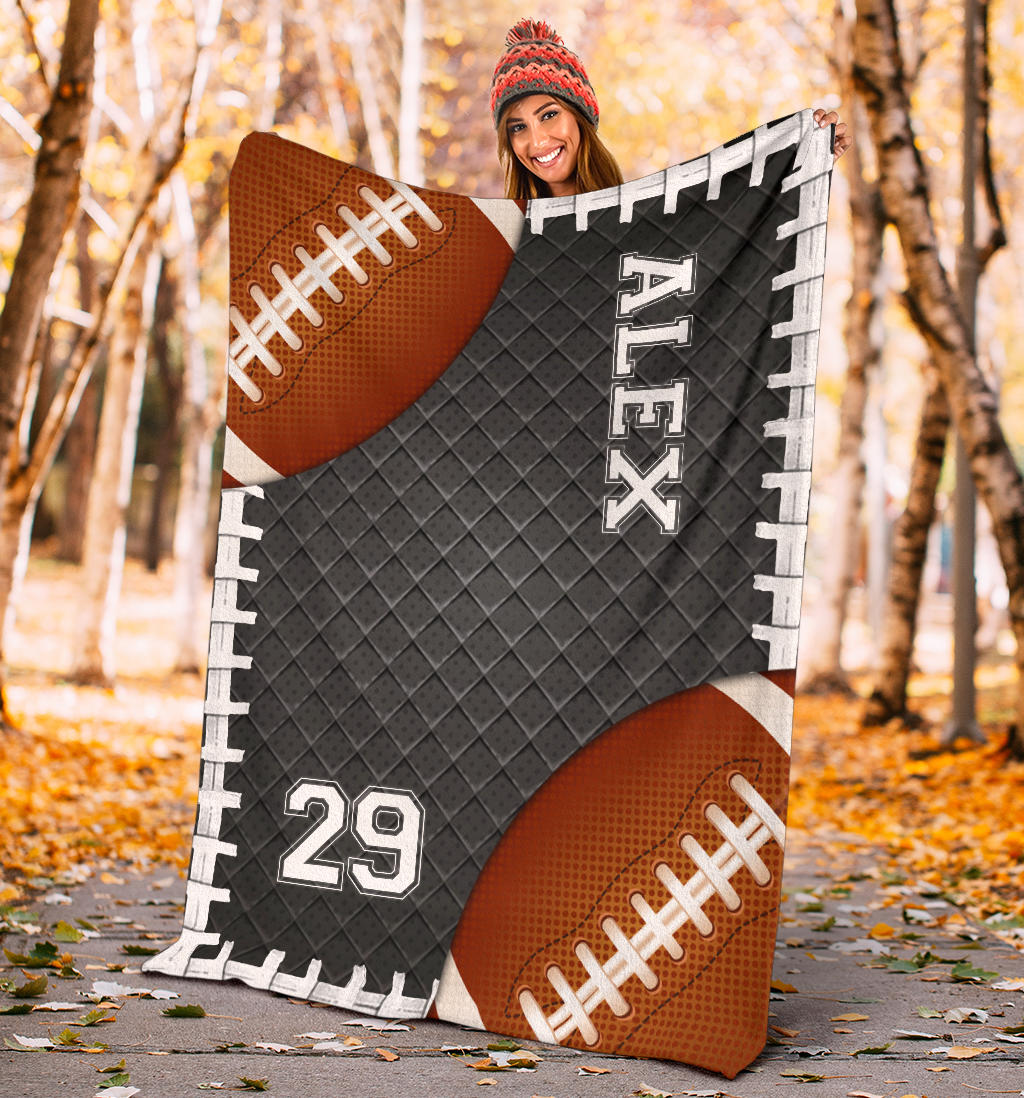 Ohaprints-Fleece-Sherpa-Blanket-American-Football-Gift-For-Son-Boy-Men-Custom-Personalized-Name-Number-Soft-Throw-Blanket-1282-Sherpa Blanket