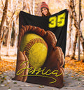Ohaprints-Fleece-Sherpa-Blanket-Softball-Gift-For-Daughter-Girl-Custom-Personalized-Name-Number-Soft-Throw-Blanket-1840-Sherpa Blanket