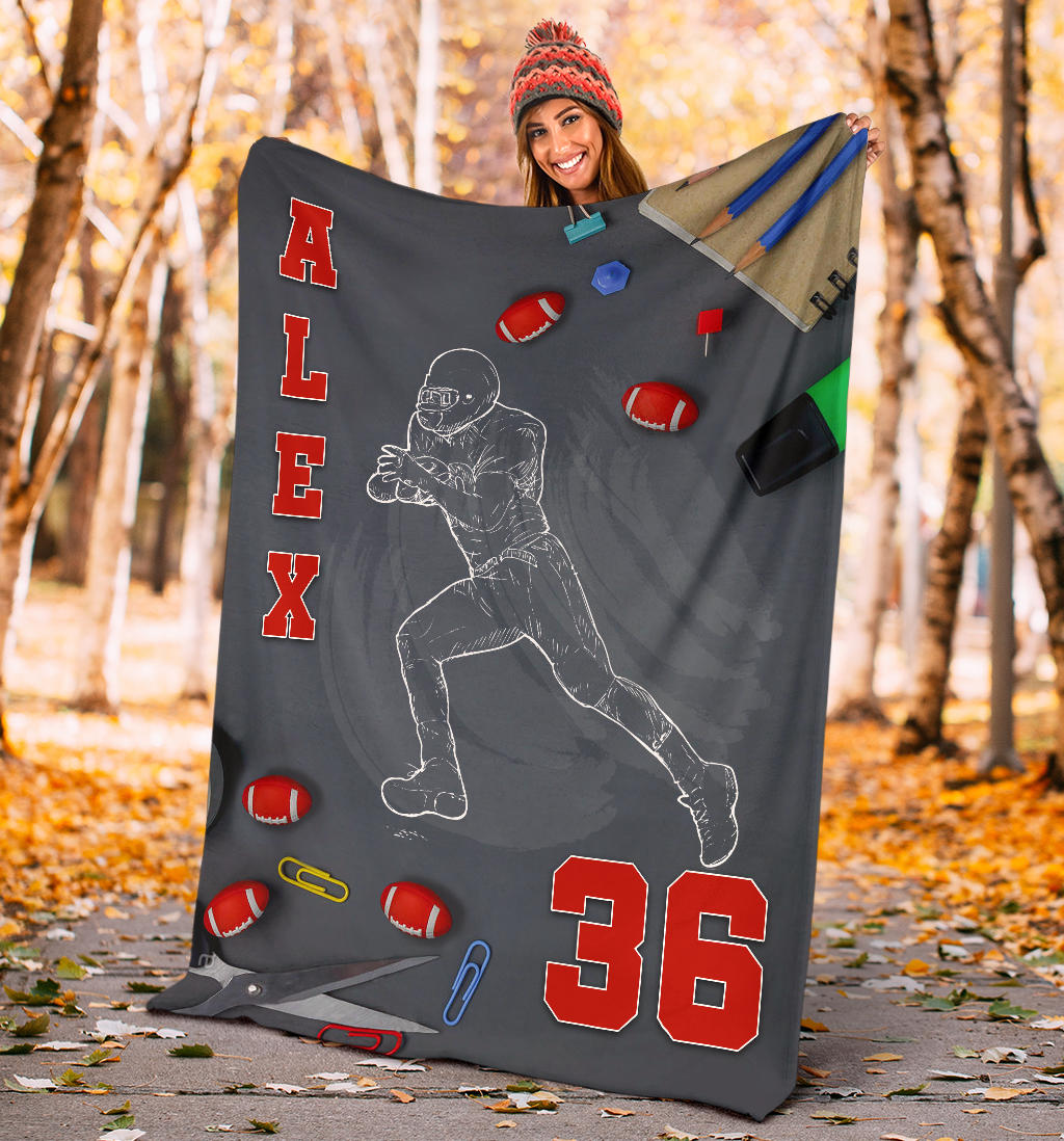 Ohaprints-Fleece-Sherpa-Blanket-American-Football-Gift-For-Son-Boy-Men-Custom-Personalized-Name-Number-Soft-Throw-Blanket-1363-Sherpa Blanket