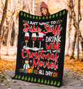 Ohaprints-Fleece-Sherpa-Blanket-I-Just-Want-To-Bake-Stuff-Christmas-Wine-And-Snowman-Black-Soft-Throw-Blanket-1768-Sherpa Blanket