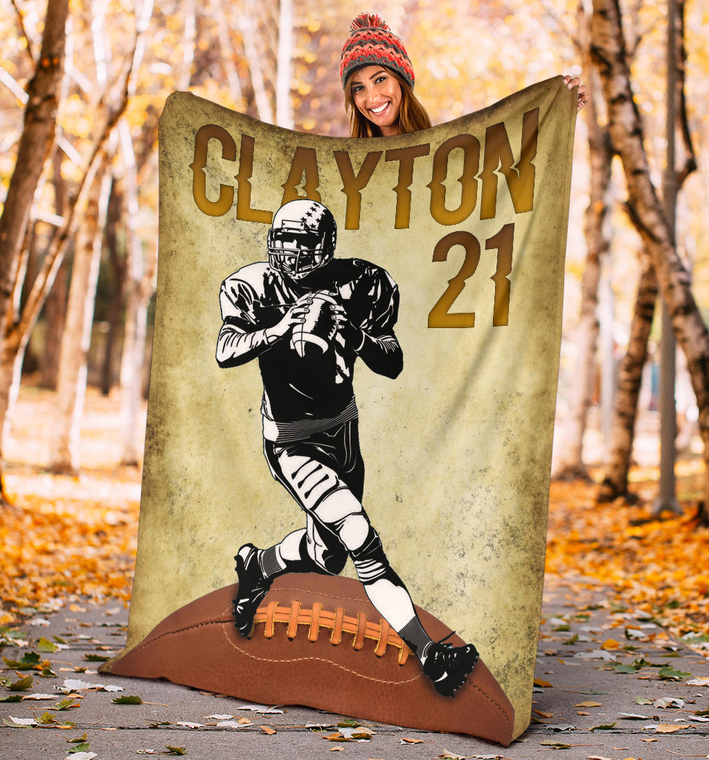 Ohaprints-Fleece-Sherpa-Blanket-American-Football-Gift-For-Son-Boy-Men-Custom-Personalized-Name-Number-Soft-Throw-Blanket-1264-Sherpa Blanket