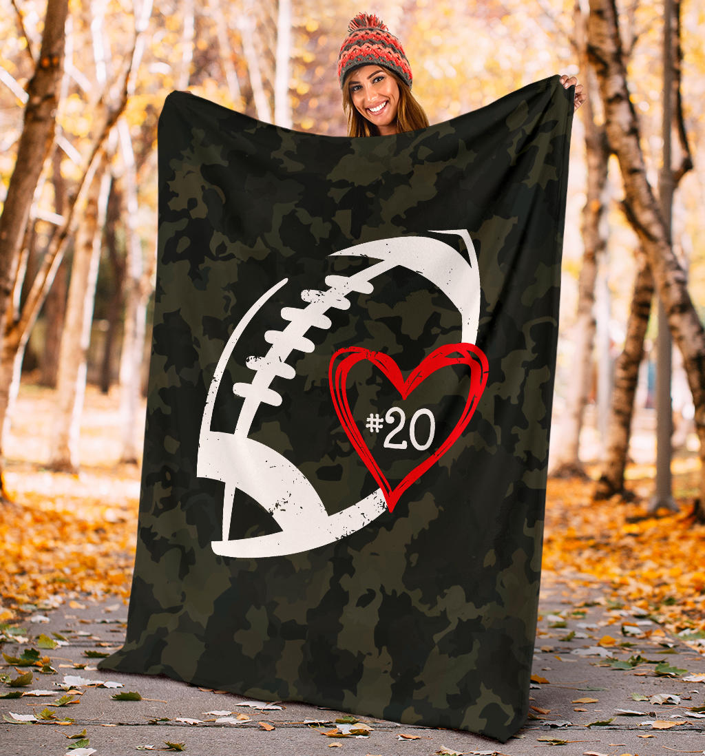 Ohaprints-Fleece-Sherpa-Blanket-American-Football-Gift-For-Son-Boy-Men-Custom-Personalized-Number-Soft-Throw-Blanket-1328-Sherpa Blanket