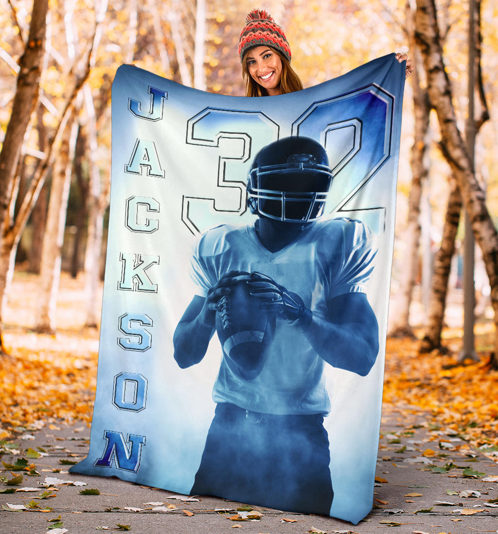 Ohaprints-Fleece-Sherpa-Blanket-American-Football-Gift-For-Son-Boy-Men-Custom-Personalized-Name-Number-Soft-Throw-Blanket-1293-Sherpa Blanket