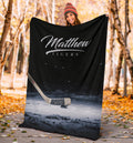 Ohaprints-Fleece-Sherpa-Blanket-Black-Ice-Hockey-Blanket-Hockey-Lover-Player-Gift-Custom-Personalized-Name-Soft-Throw-Blanket-1694-Sherpa Blanket