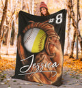 Ohaprints-Fleece-Sherpa-Blanket-Softball-Gift-For-Daughter-Girl-Custom-Personalized-Name-Number-Soft-Throw-Blanket-1171-Sherpa Blanket