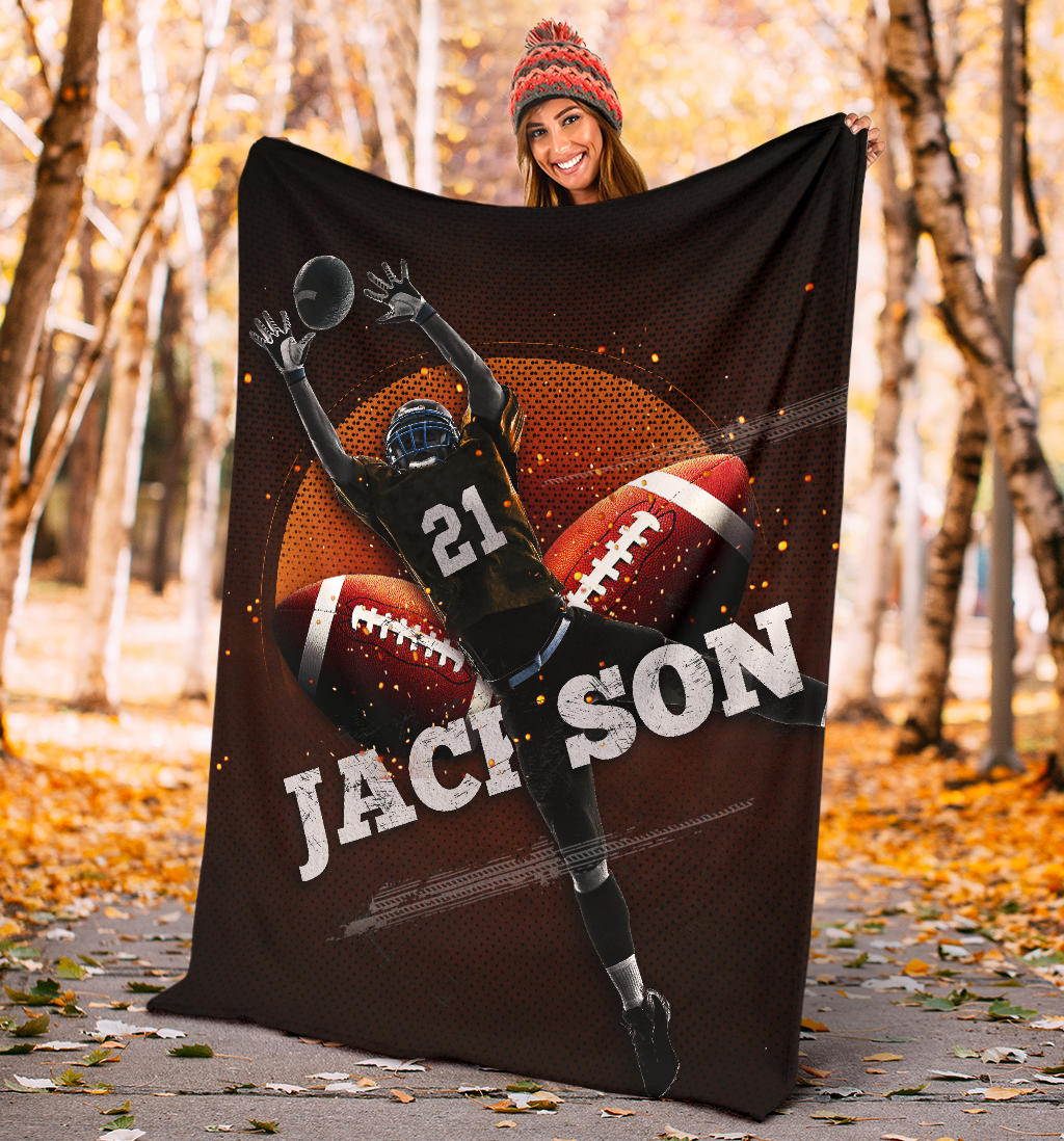 Ohaprints-Fleece-Sherpa-Blanket-American-Football-Gift-For-Son-Boy-Men-Custom-Personalized-Name-Number-Soft-Throw-Blanket-1266-Sherpa Blanket