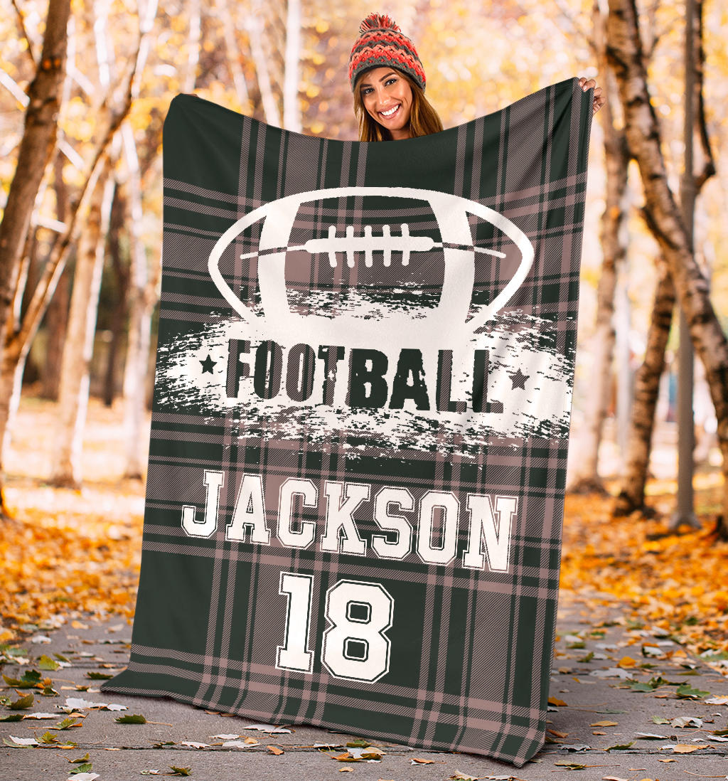 Ohaprints-Fleece-Sherpa-Blanket-American-Football-Gift-For-Son-Boy-Men-Custom-Personalized-Name-Number-Soft-Throw-Blanket-1390-Fleece Blanket