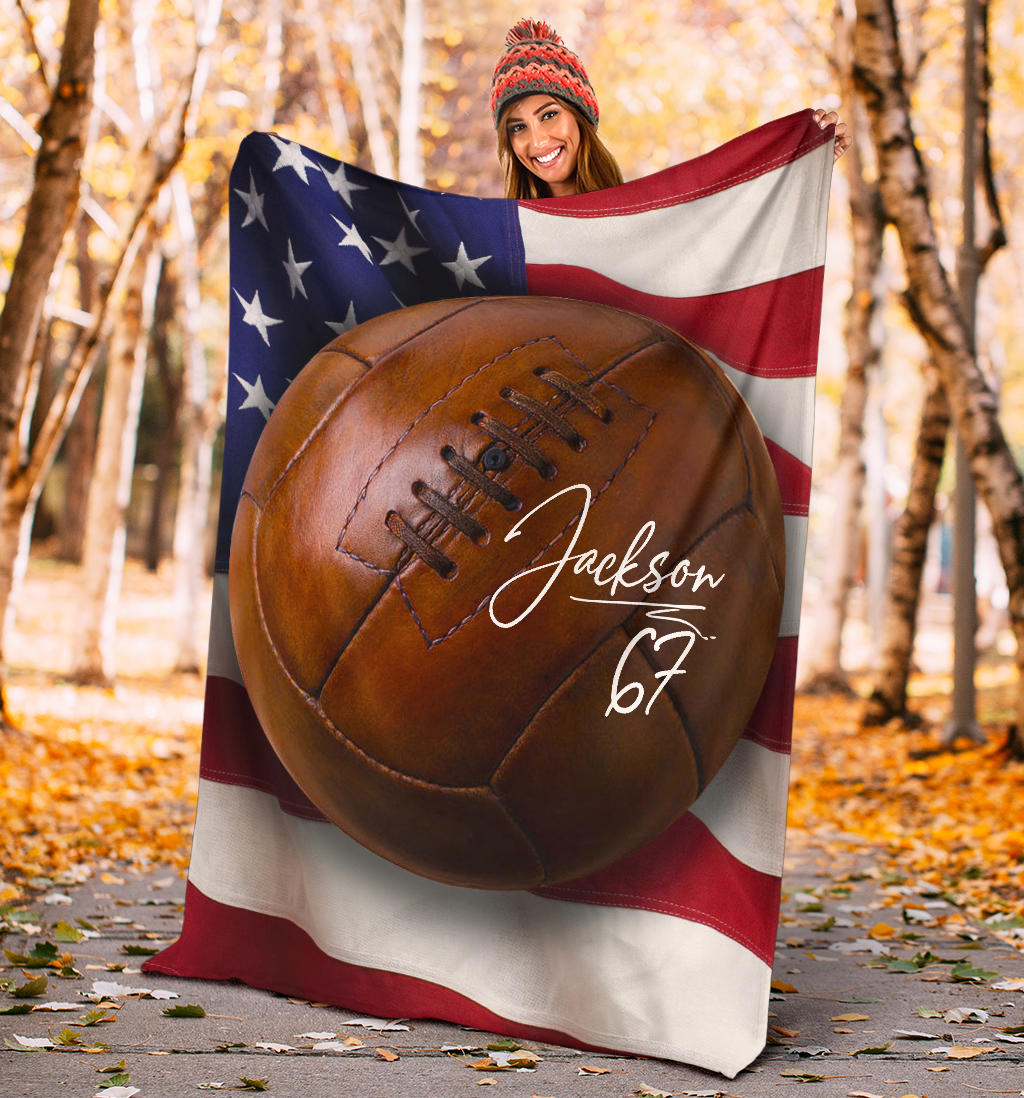 Ohaprints-Fleece-Sherpa-Blanket-Soccer-Vintage-Ball-Flag-Usa-American-Custom-Personalized-Name-Number-Soft-Throw-Blanket-1297-Sherpa Blanket