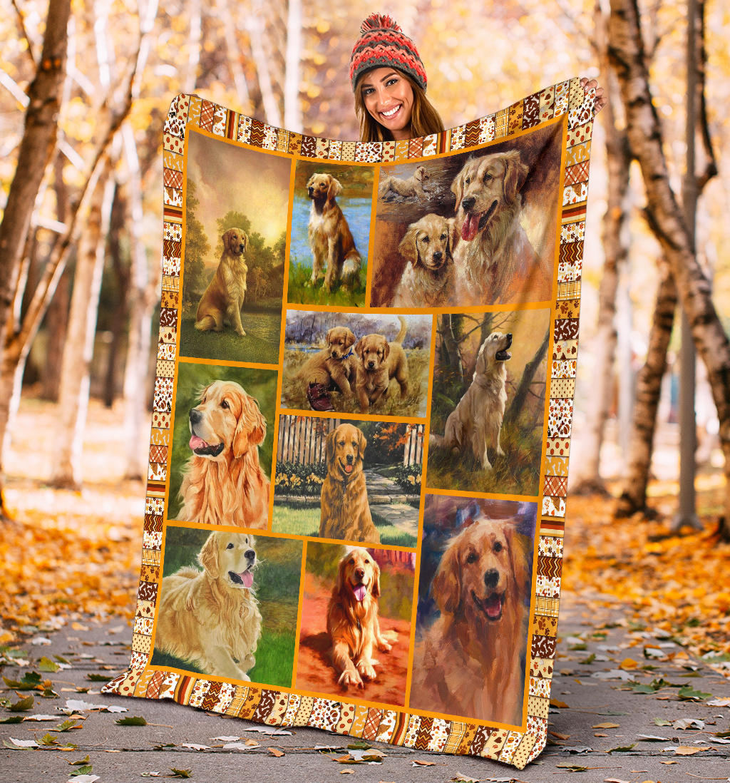 Ohaprints-Fleece-Sherpa-Blanket-Animal-Pet-Lover-Golden-Retriver-Puppy-Dog-Mom-Golden-Retriever-Picture-Soft-Throw-Blanket-1581-Sherpa Blanket