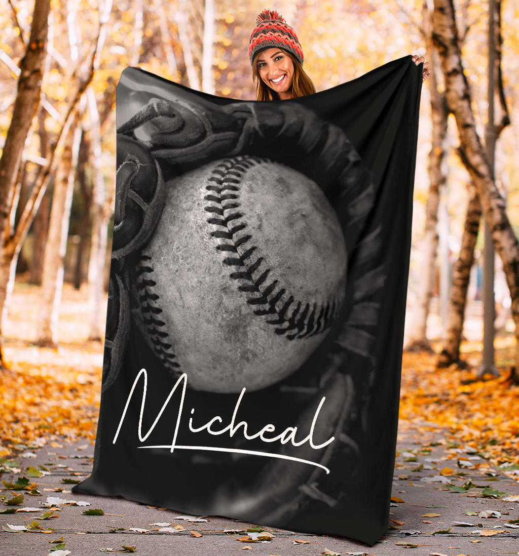 Ohaprints-Fleece-Sherpa-Blanket-Baseball-Gift-For-Son-Boy-Custom-Personalized-Name-Soft-Throw-Blanket-1418-Sherpa Blanket