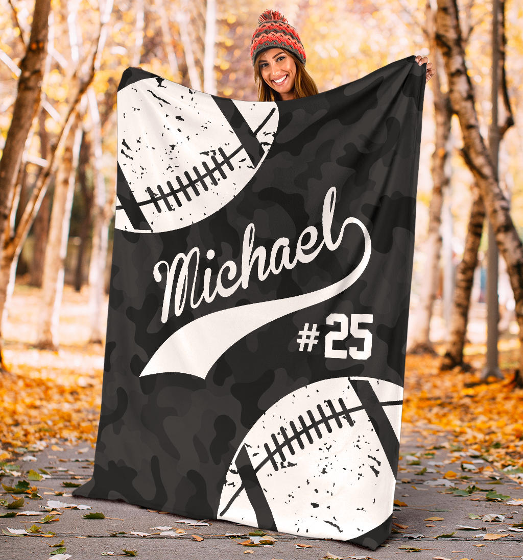 Ohaprints-Fleece-Sherpa-Blanket-American-Football-Gift-For-Son-Boy-Men-Custom-Personalized-Name-Number-Soft-Throw-Blanket-1392-Sherpa Blanket