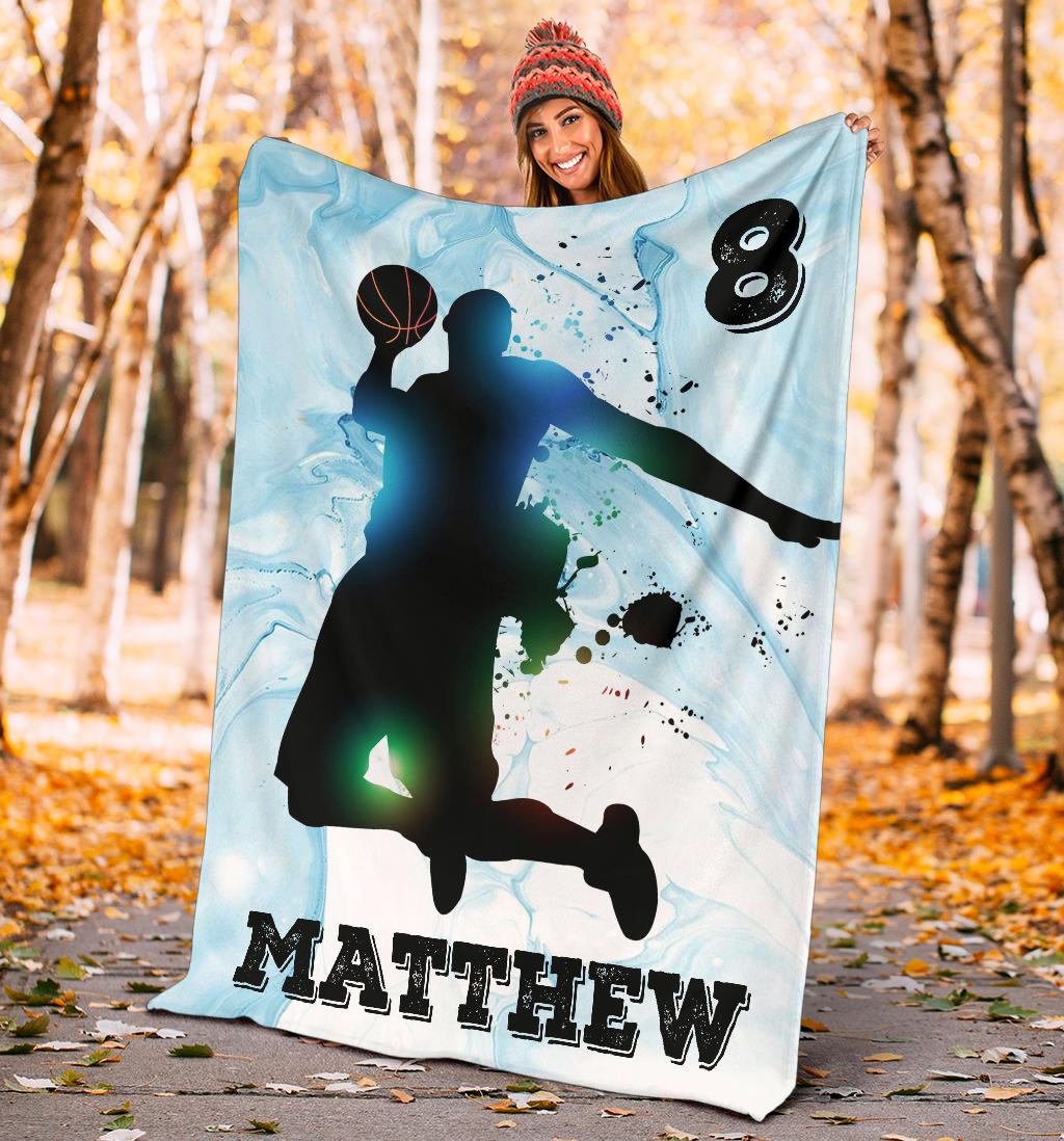 Ohaprints-Fleece-Sherpa-Blanket-Basketball-Gift-For-Son-Boy-Men-Custom-Personalized-Name-Number-Soft-Throw-Blanket-1701-Fleece Blanket