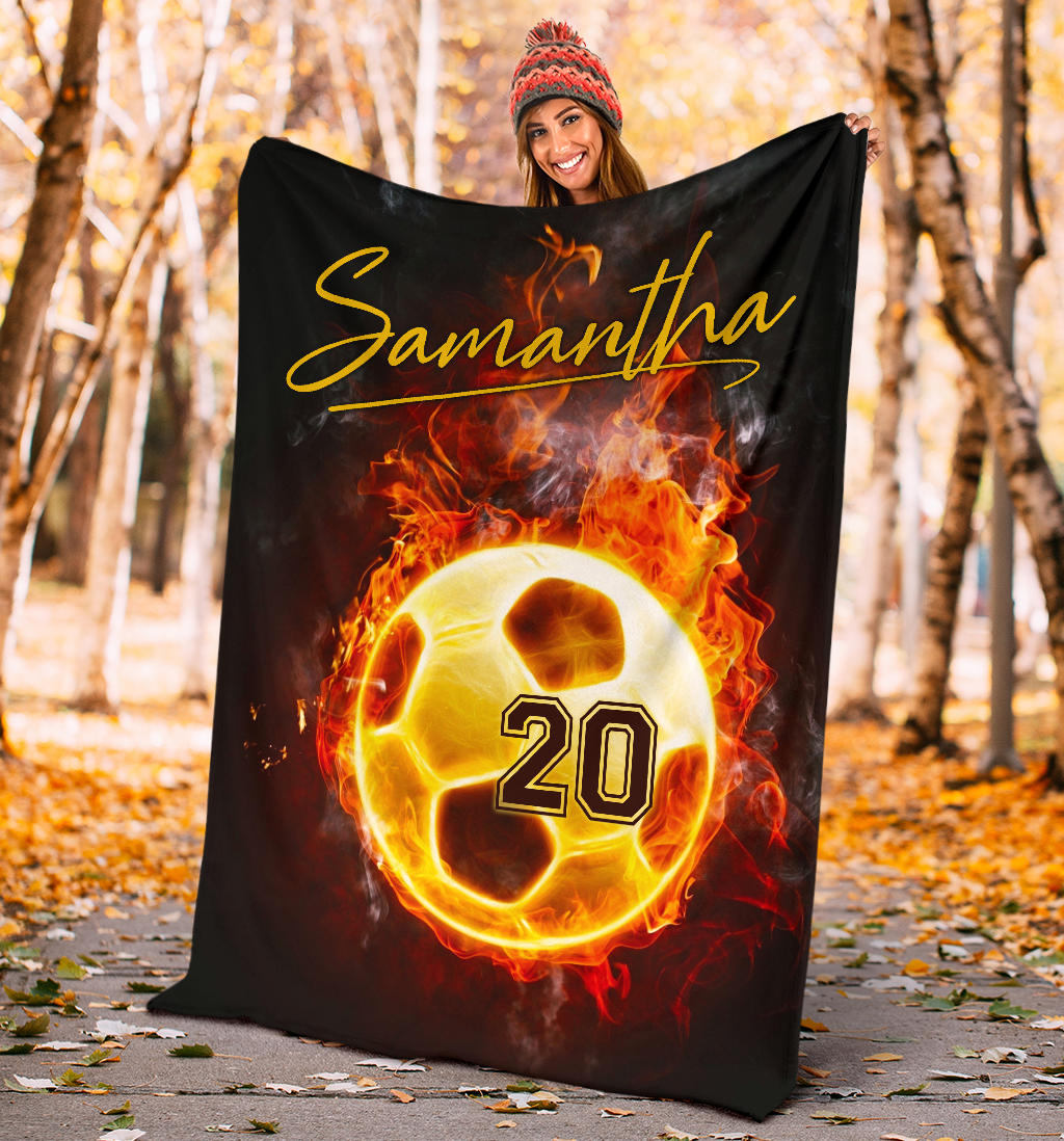 Ohaprints-Fleece-Sherpa-Blanket-Soccer-Black-Fireballs-Custom-Personalized-Name-Number-Soft-Throw-Blanket-1252-Sherpa Blanket