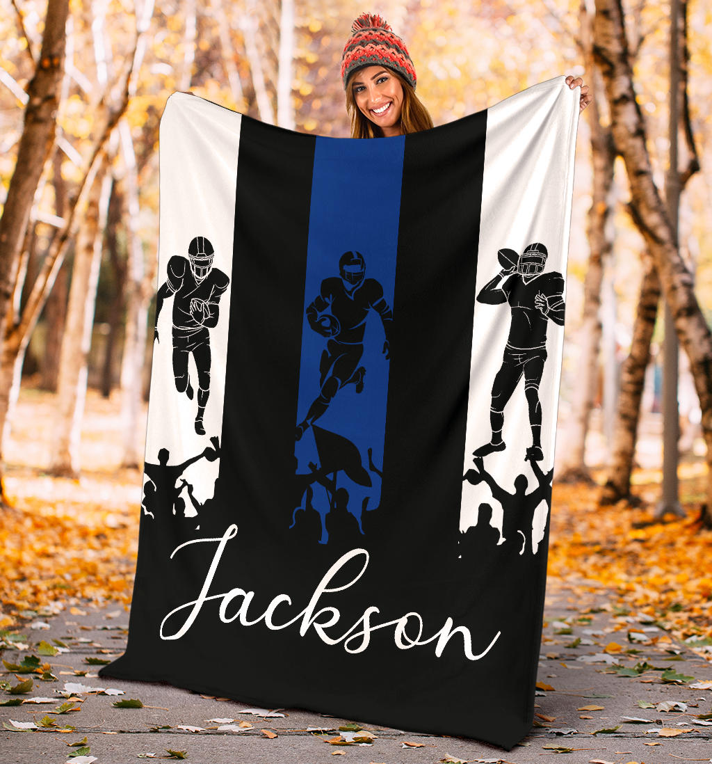 Ohaprints-Fleece-Sherpa-Blanket-American-Football-Gift-For-Son-Boy-Men-Custom-Personalized-Name-Soft-Throw-Blanket-1287-Sherpa Blanket