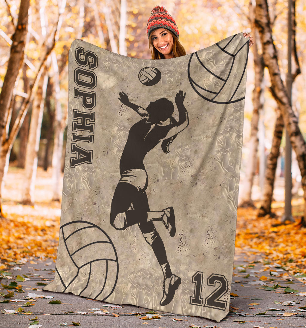 Ohaprints-Fleece-Sherpa-Blanket-Volleyball-Gift-For-Daughter-Girl-Custom-Personalized-Name-Number-Soft-Throw-Blanket-1207-Sherpa Blanket