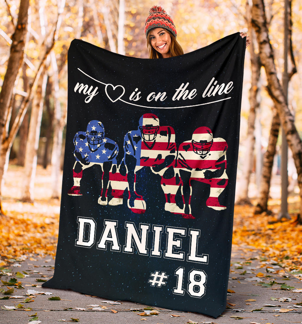 Ohaprints-Fleece-Sherpa-Blanket-American-Football-Gift-For-Son-Boy-Men-Custom-Personalized-Name-Number-Soft-Throw-Blanket-1532-Sherpa Blanket