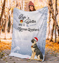 Ohaprints-Fleece-Sherpa-Blanket-Life-Is-Better-With-A-German-Shepherd-Puppy-Dog-Wear-Christmas-Hat-White-Soft-Throw-Blanket-1788-Sherpa Blanket