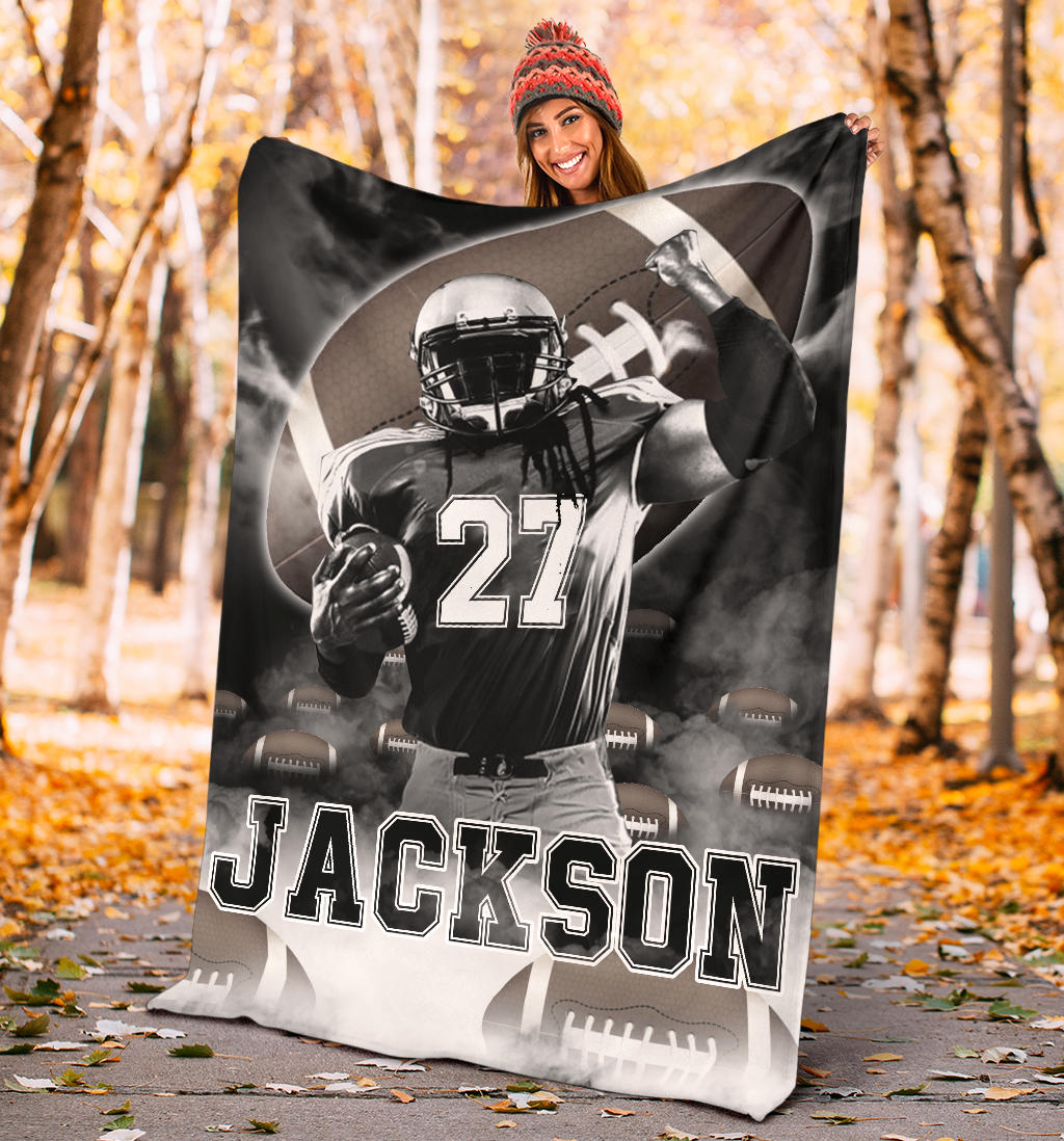 Ohaprints-Fleece-Sherpa-Blanket-American-Football-Gift-For-Son-Boy-Men-Custom-Personalized-Name-Number-Soft-Throw-Blanket-1372-Sherpa Blanket