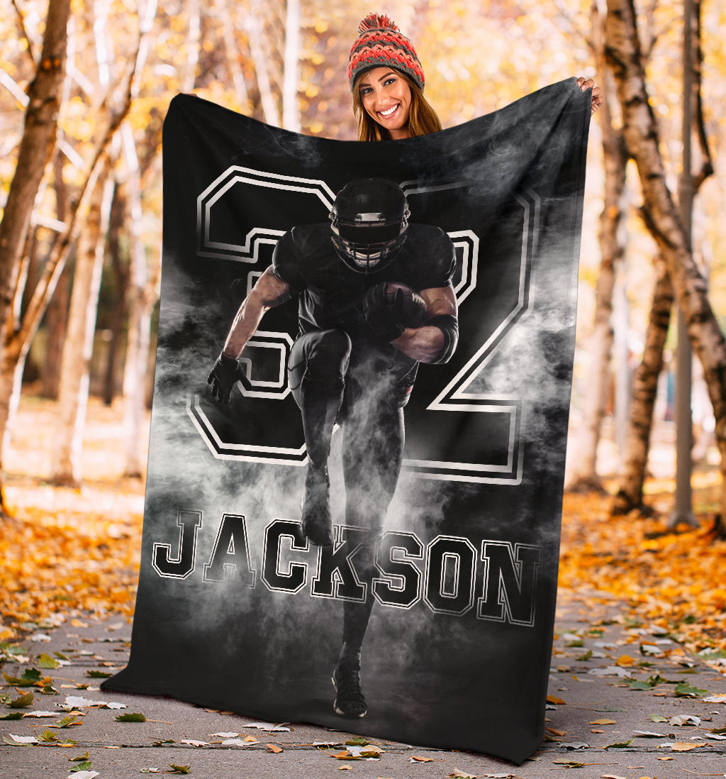 Ohaprints-Fleece-Sherpa-Blanket-American-Football-Gift-For-Son-Boy-Men-Custom-Personalized-Name-Number-Soft-Throw-Blanket-1529-Sherpa Blanket