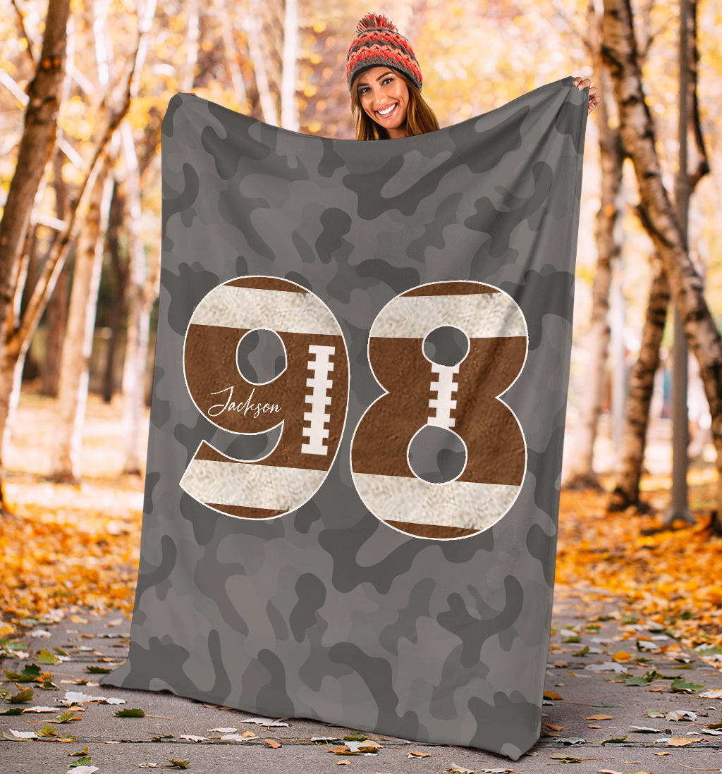 Ohaprints-Fleece-Sherpa-Blanket-American-Football-Gift-For-Son-Boy-Men-Custom-Personalized-Name-Number-Soft-Throw-Blanket-1329-Sherpa Blanket