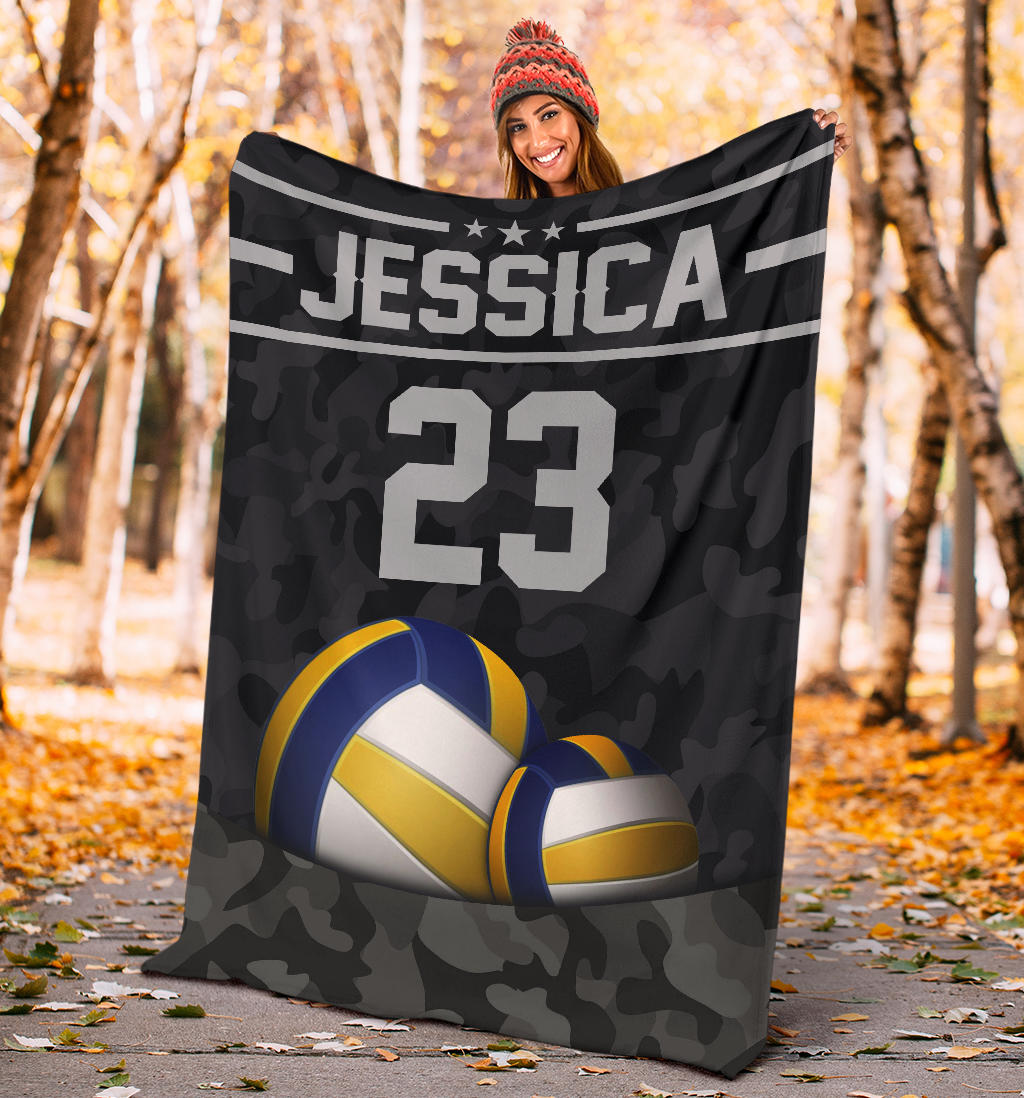 Ohaprints-Fleece-Sherpa-Blanket-Volleyball-Gift-For-Daughter-Girl-Custom-Personalized-Name-Number-Soft-Throw-Blanket-1238-Sherpa Blanket