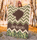 Ohaprints-Fleece-Sherpa-Blanket-Camping-Bear-Camping-Lover-Gift-Camper-Camo-Pattern-Custom-Personalized-Name-Soft-Throw-Blanket-1803-Fleece Blanket