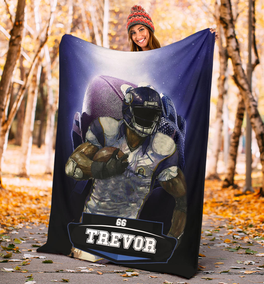 Ohaprints-Fleece-Sherpa-Blanket-American-Football-Gift-For-Son-Boy-Men-Custom-Personalized-Name-Number-Soft-Throw-Blanket-1294-Sherpa Blanket