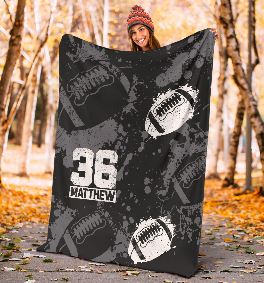 Ohaprints-Fleece-Sherpa-Blanket-American-Football-Gift-For-Son-Boy-Men-Custom-Personalized-Name-Number-Soft-Throw-Blanket-1346-Sherpa Blanket