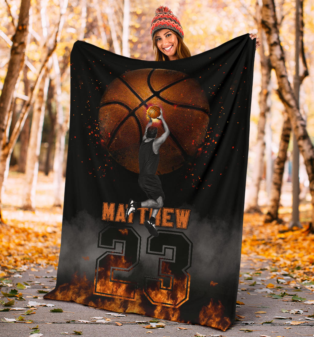 Ohaprints-Fleece-Sherpa-Blanket-Basketball-Gift-For-Son-Boy-Men-Custom-Personalized-Name-Number-Soft-Throw-Blanket-1632-Sherpa Blanket