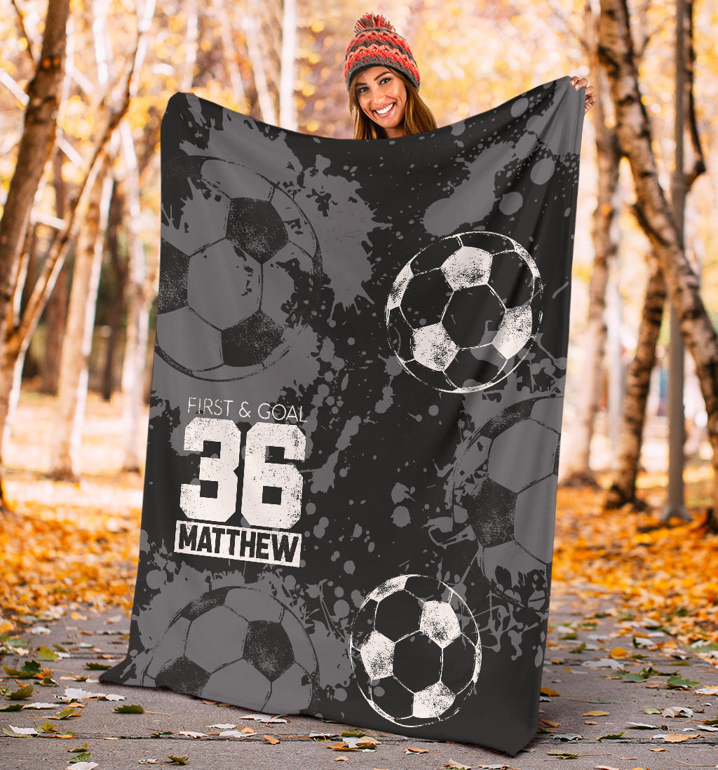 Ohaprints-Fleece-Sherpa-Blanket-Soccer-Dark-Mud-First-Goal-Custom-Personalized-Name-Number-Soft-Throw-Blanket-1348-Sherpa Blanket