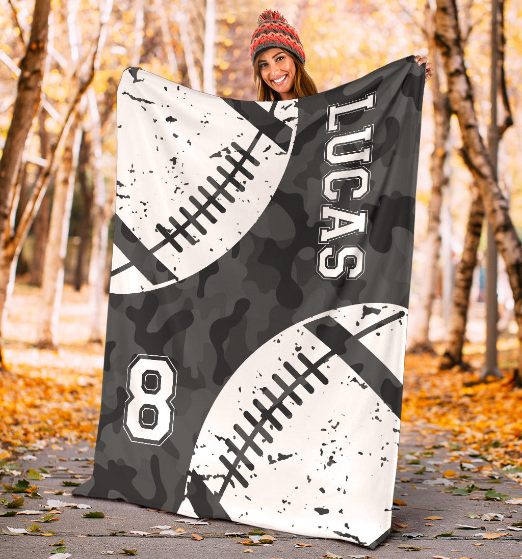 Ohaprints-Fleece-Sherpa-Blanket-American-Football-Gift-For-Son-Boy-Men-Custom-Personalized-Name-Number-Soft-Throw-Blanket-1307-Sherpa Blanket