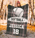 Ohaprints-Fleece-Sherpa-Blanket-Softball-Gift-For-Daughter-Girl-Custom-Personalized-Name-Number-Soft-Throw-Blanket-1868-Sherpa Blanket