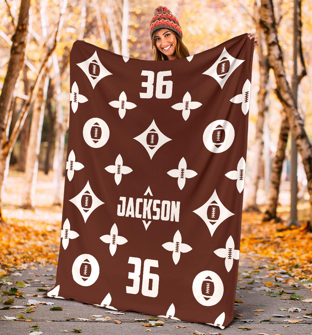 Ohaprints-Fleece-Sherpa-Blanket-American-Football-Gift-For-Son-Boy-Men-Custom-Personalized-Name-Number-Soft-Throw-Blanket-1919-Sherpa Blanket