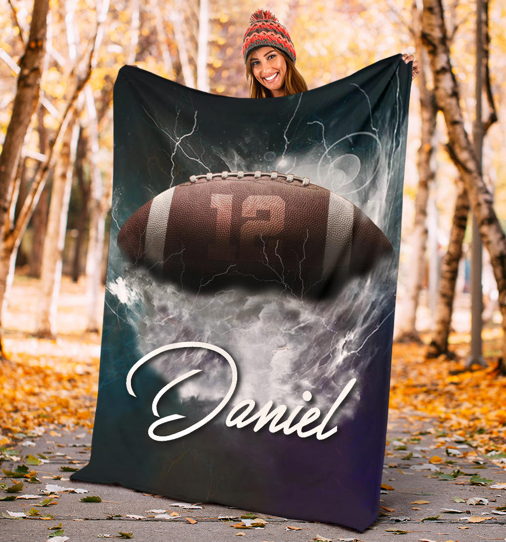 Ohaprints-Fleece-Sherpa-Blanket-American-Football-Gift-For-Son-Boy-Men-Custom-Personalized-Name-Number-Soft-Throw-Blanket-1814-Sherpa Blanket